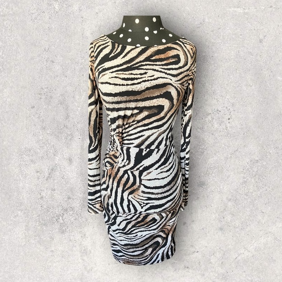 B Smart Zebra Print Dress Women Size 4 - Picture 5 of 11